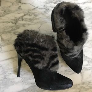 DONALD J. PLINER Animal Faux-Fur Suede Booties